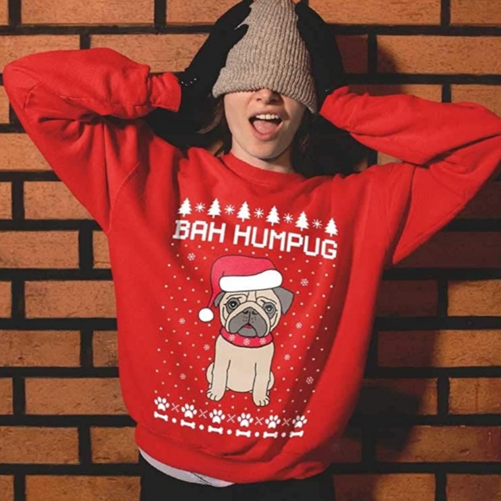 TStars Bah Humpug red Holiday unisex Sweatshirt